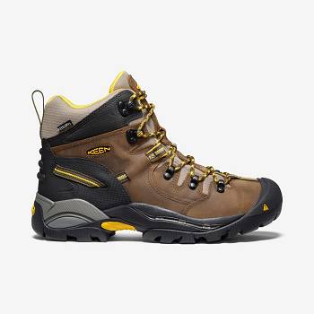 KEEN Pittsburgh 6" (Steel Toe) - Hnede/ Zlte Pracovne Cizmy Panske, K0223SK